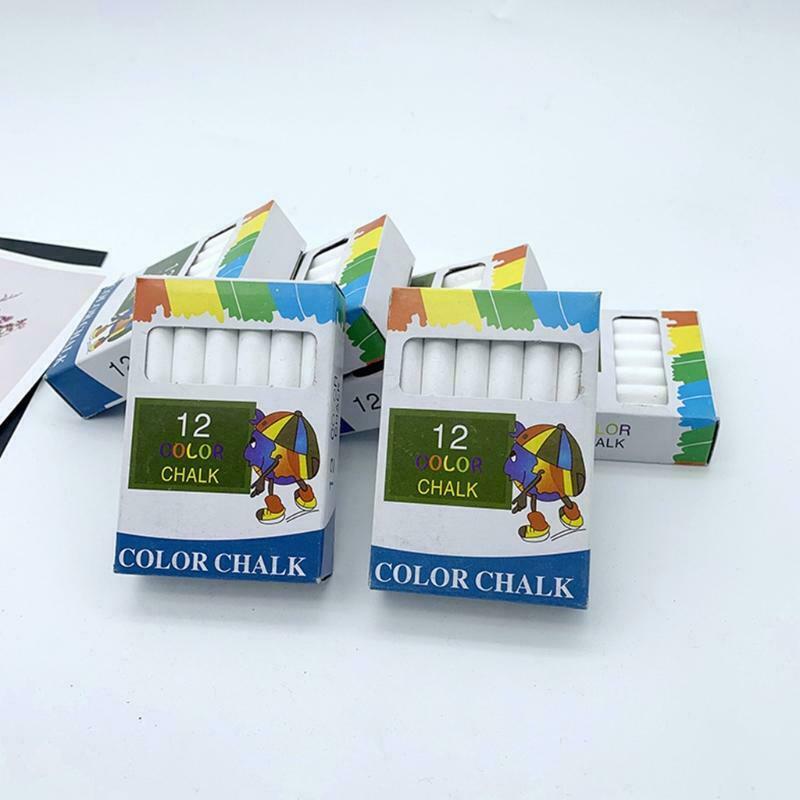 12 Dustless White Chalk Children Learning To Paint Graffiti Blackboard Utensils