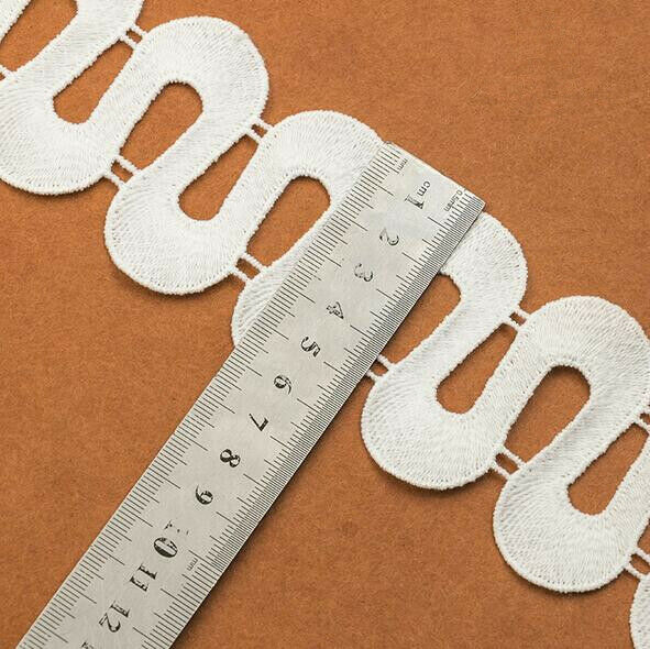 2 Yards S shape Cotton embroidery Lace Trims decoration Wedding dress clothing