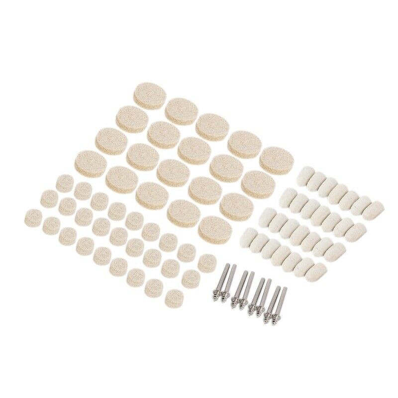 88 Pcs Wool Felt Polishing Wheels Buff Pad With Mandrel For For All Rotary TooS6