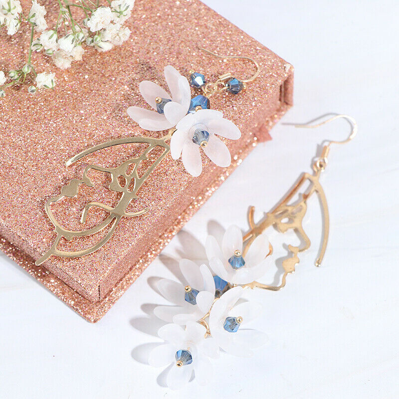 Creative Asymmetric Face Flower Tassel Earrings Drop Dangle Women Jewelry.l8