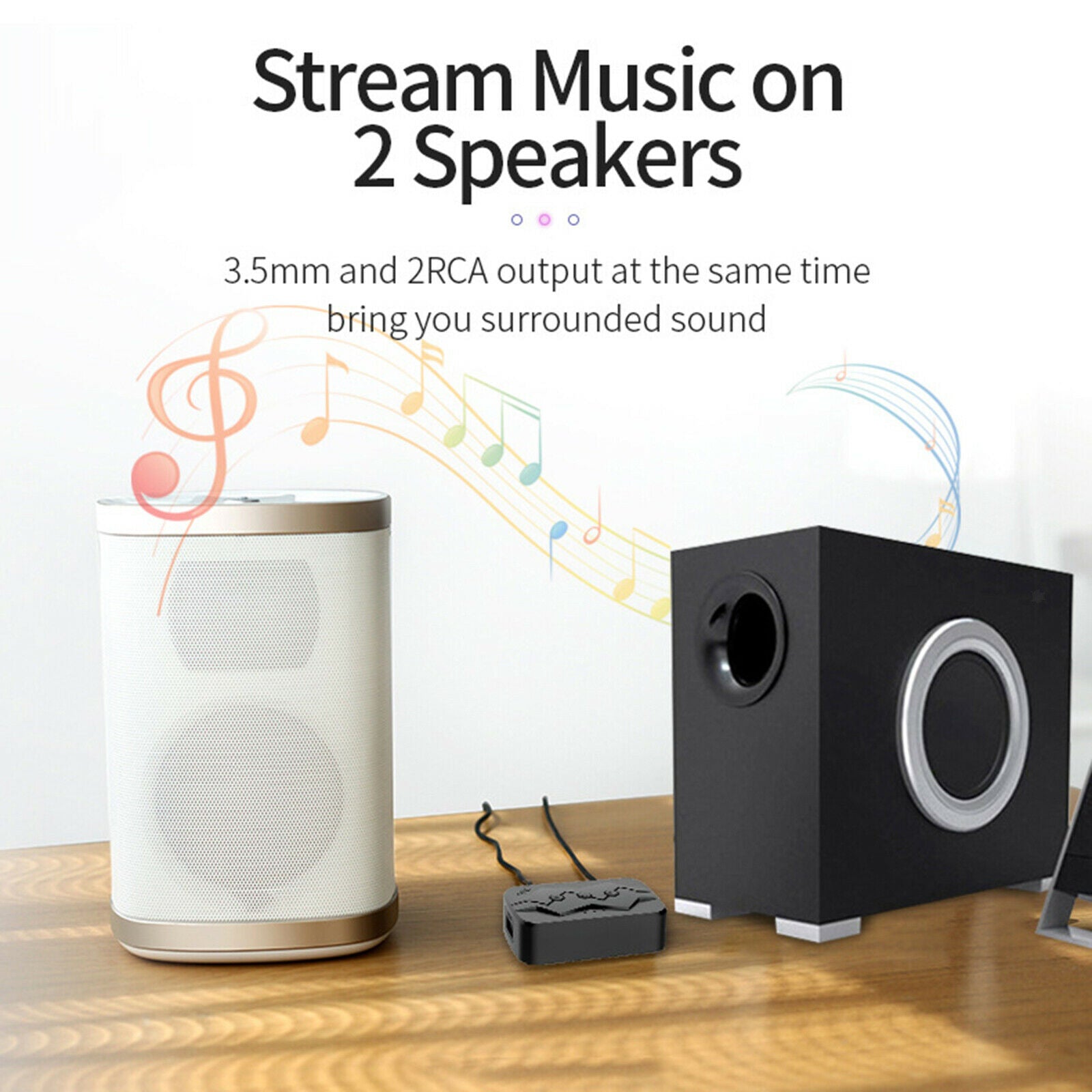 Wireless 2In1 Bluetooth 5.0 Transmitter Receiver Stereo AUX Audio Adapter