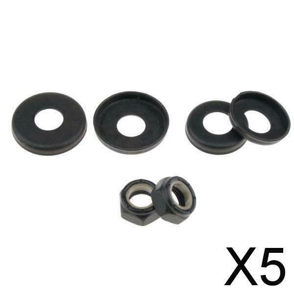 5X 4pcs Replacement Longboard / Skateboard Bushings Washers Cup with Nuts Black