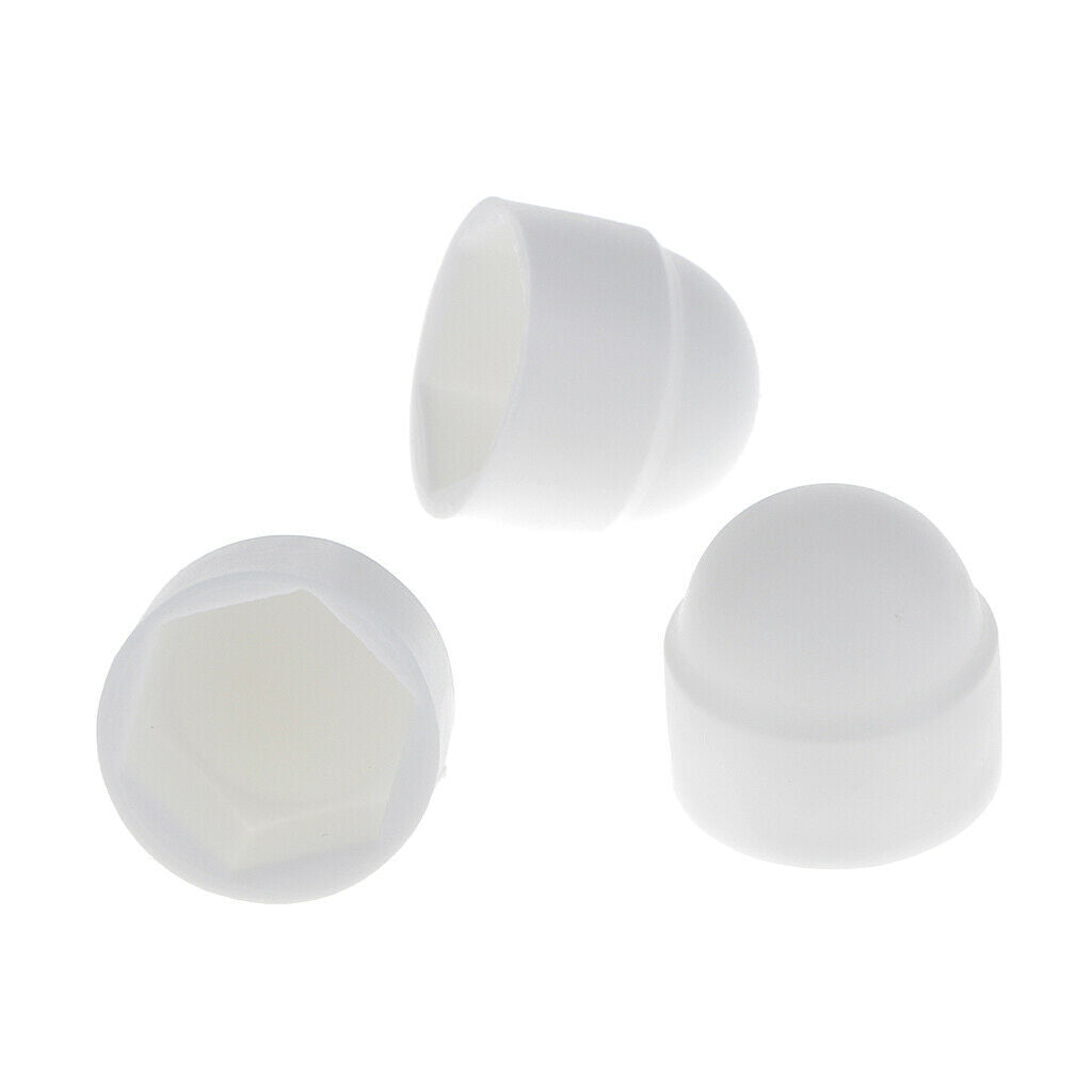 30pcs M8 13*15 White Dome  Nut Protection Caps Cover Hexagon Screws