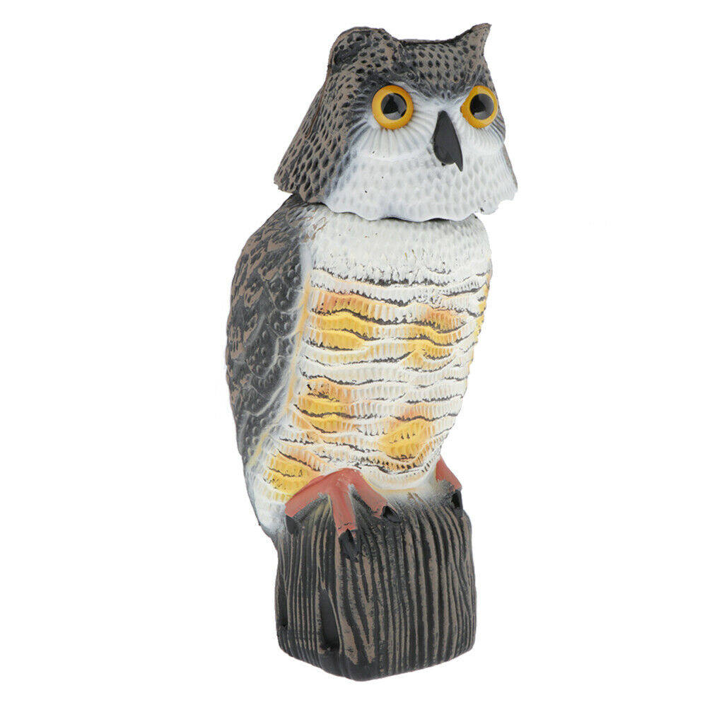 Vivid Owl Decoy Animal Statue Weed Pest Control Bird Scarer Lawn Ornament A