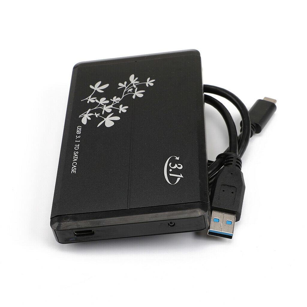 80G Black Aluminum Case USB 3.1 to SATA Hard Disk Enclosure HDD/SSD Adapter Case