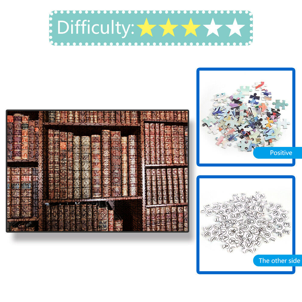1000pcs DIY Jigsaw Paper Puzzle Study Bookshelf Kids Educational Toys Gift @