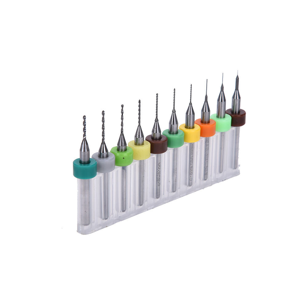 10x PCB CNC Print Circuit Board Carbide Micro Drill Bits Set Tool 0.1mm-1.0mm DD