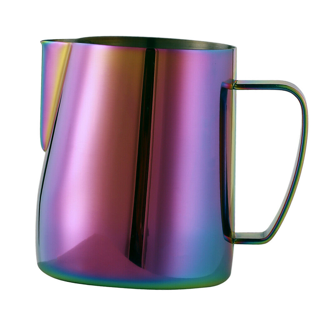 2Pcs 350ml Frothing Pitcher Stainless Steel Milk Steaming Coffee Creamer Pitcher