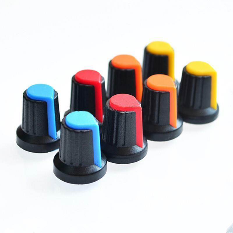 20PCS Gesicht Kunststoff für Dreh Kegel Potentiometer Loch 6mm Knopf WH F_DD