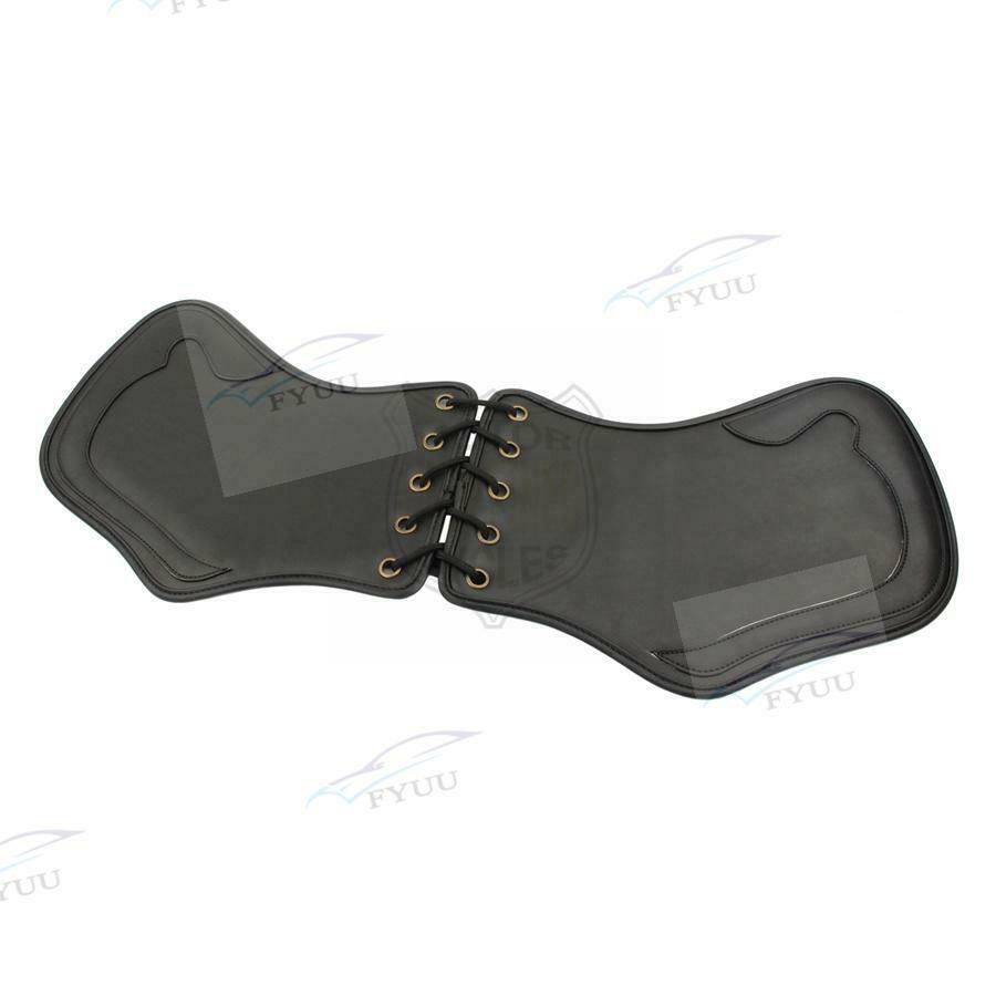 Black For Kawasaki Sportster Suzuki Yamaha Leather Heat Saddle Shield Deflector