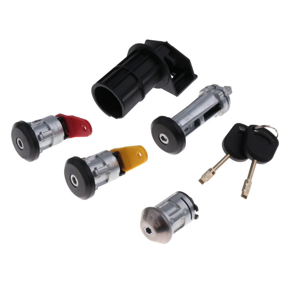 Set of Car Ignition Switch Lock Cylinder + Door Lock for Ford Old Carnival