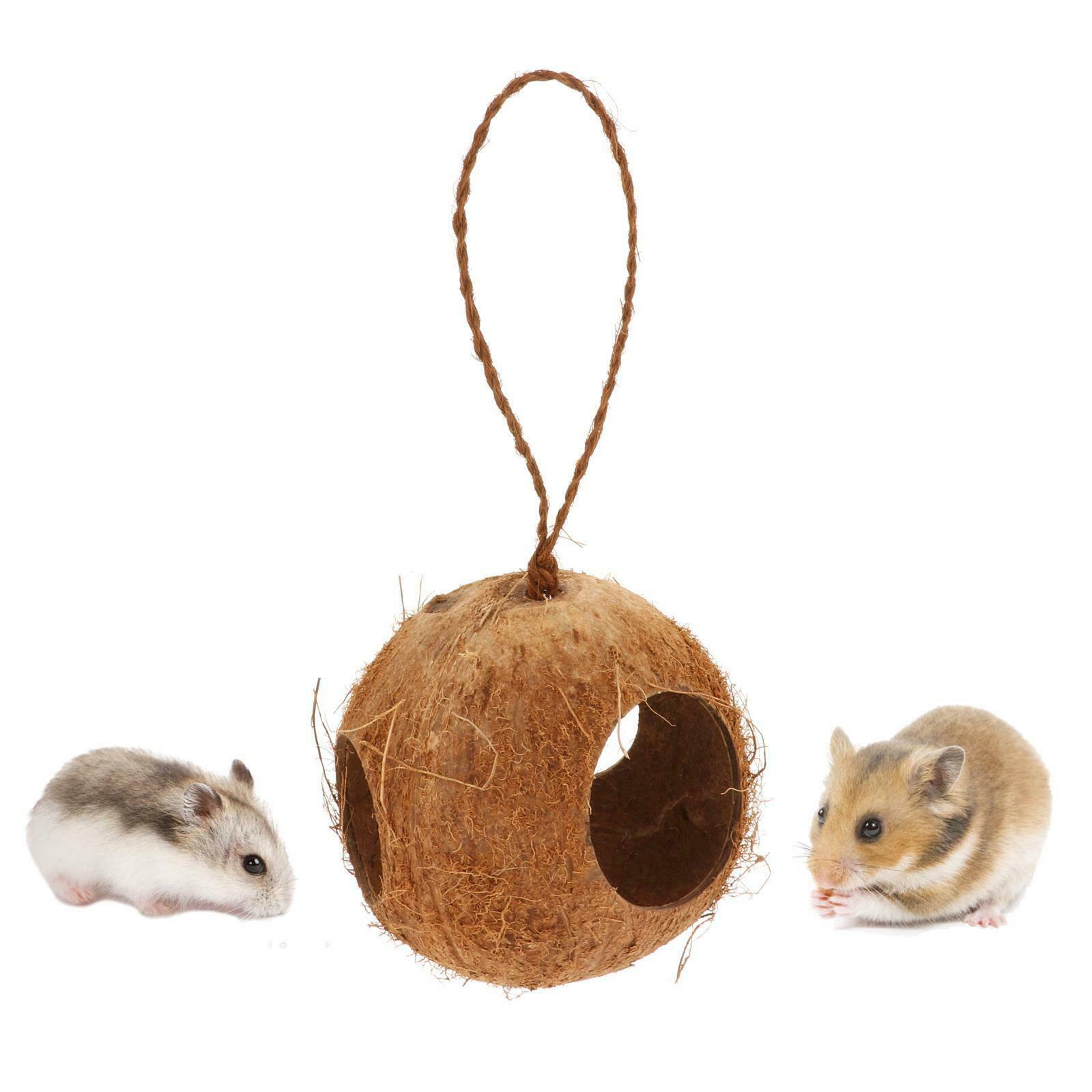 Coconut Bird Nest,  Hidden House for Parrots Cockatiel Parakeet-Small Animals