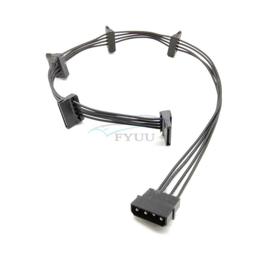 2 Sets Black SATA Power Cable PC Server HDD SSD Power Supply Cable Cord 18AWG