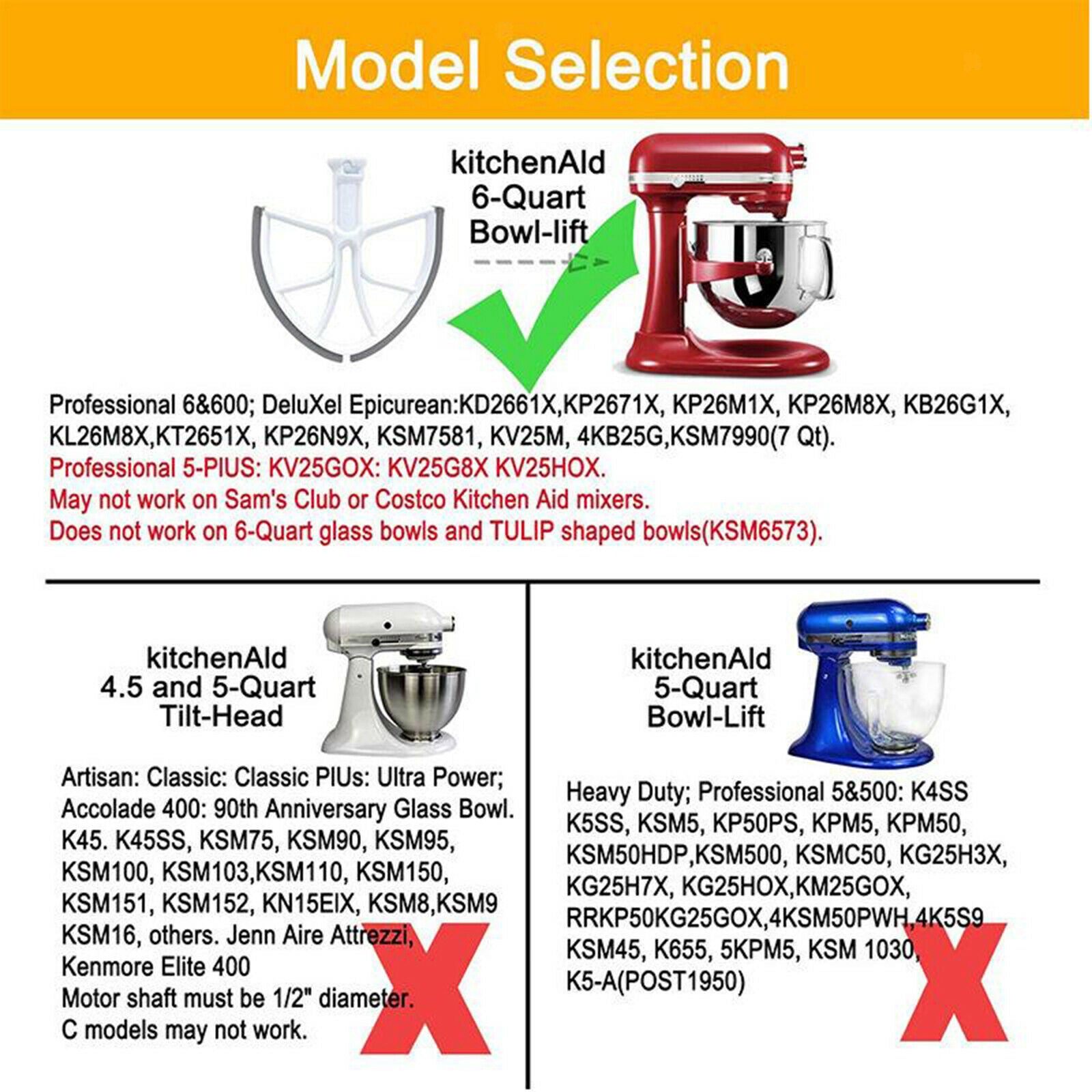 Household Flex Edge Beater Silicone 6-Quart Tilt-Head Stand Mixer Cooking