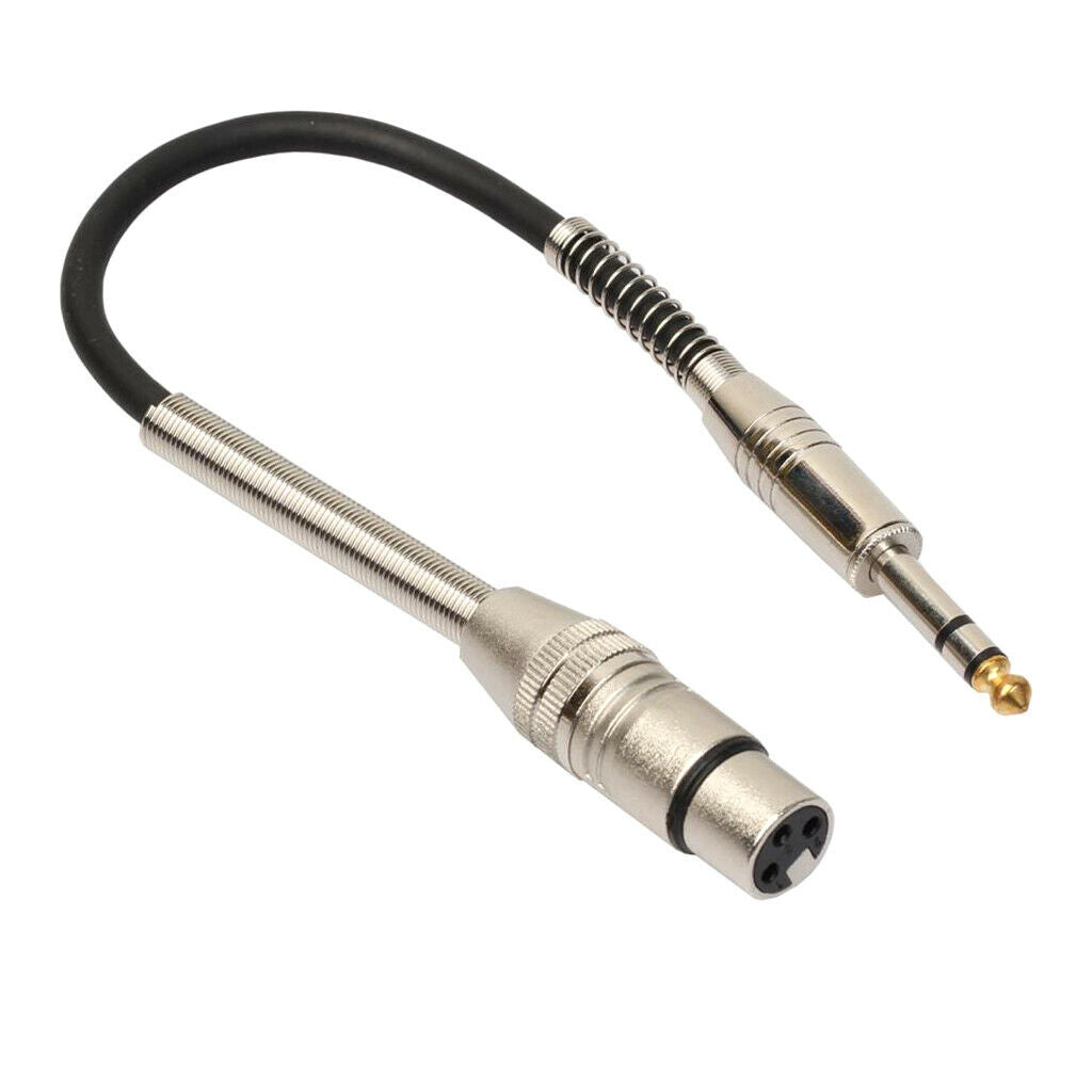 6.35mm Stereo   to 3 Pin XLR Female Adapter Cable  Audio Microphone