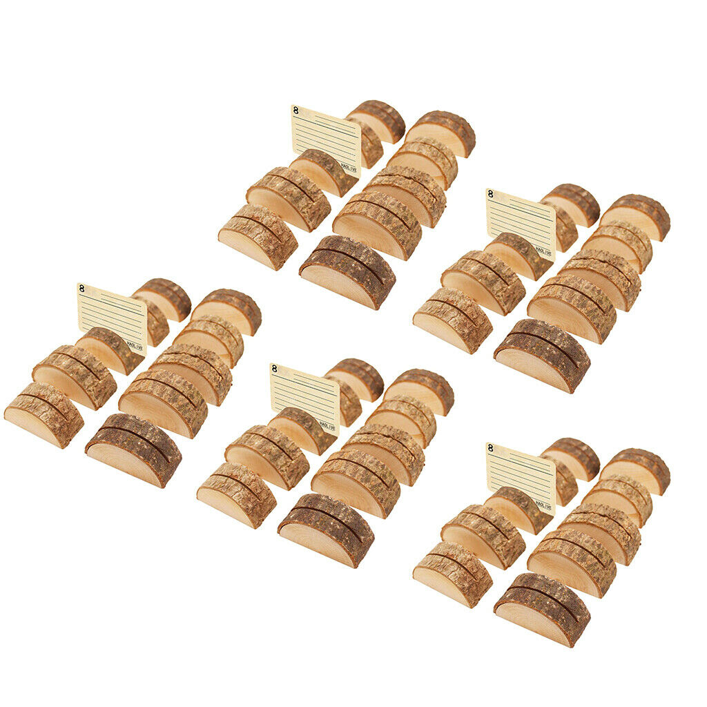 Rustic Wooden Name Place Card Holders Home Decor Wedding Favors Pack of 50