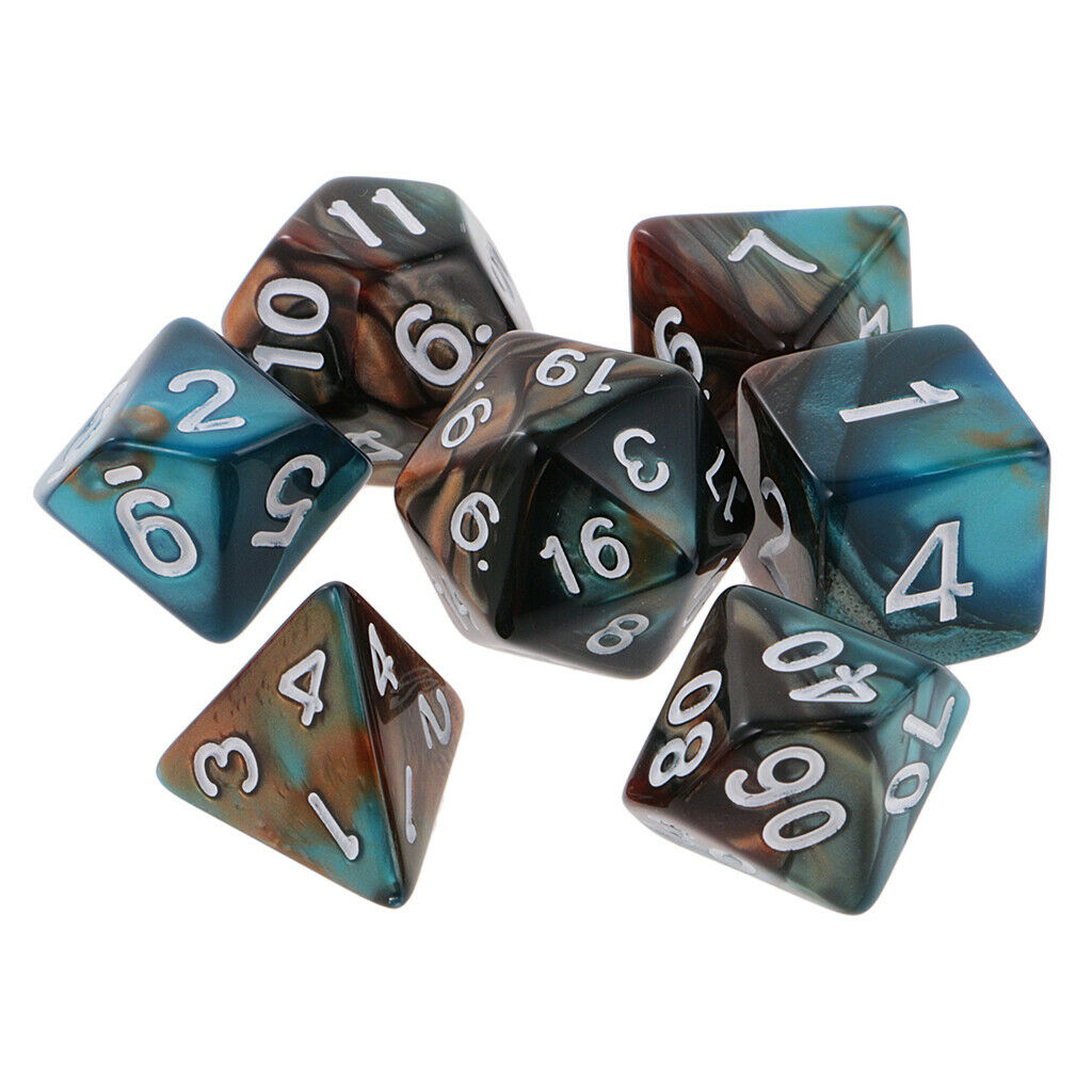 7PCS Polyhedral Dice 16mm For  DND RPG MTG Table Game