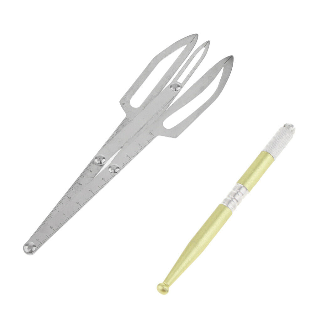 Eyebrow Microblading Ruler Caliper Tattoo Manual Pen Permanent Makeup kit