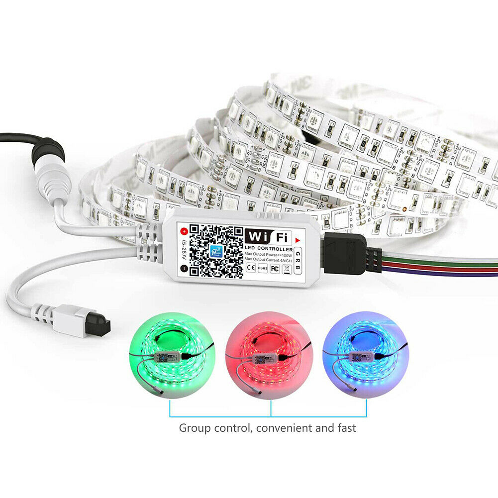 1x Mini Bluetooth/WiFi LED Controller w/ IR Remote For RGB&RGBW LED Strip Light