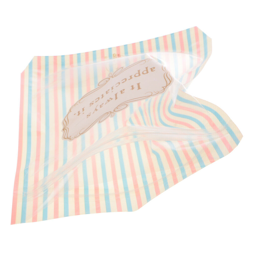 50 Piece Reclosable  Zipper Bags Food Packaging Pouch Stripe