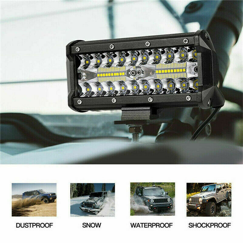 7inch 800W LED Work Light Bar Flood Spot for Offroad 4WD Fog Driving