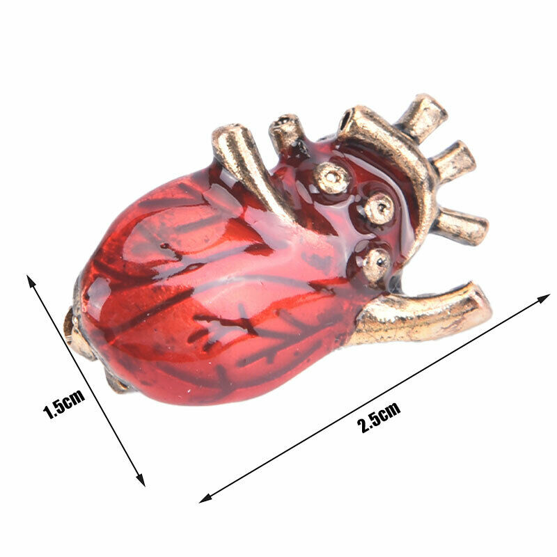 Red Enamel Heart Brooches For Uniform Brooch Pins Team GiftsFCA