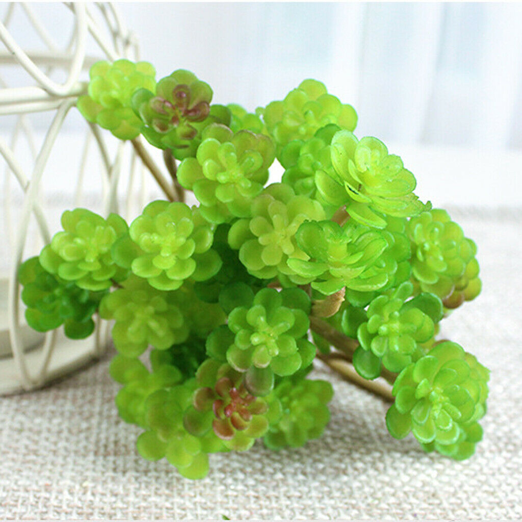 2x Artificial Succulent Flower Floral Stem Plastic