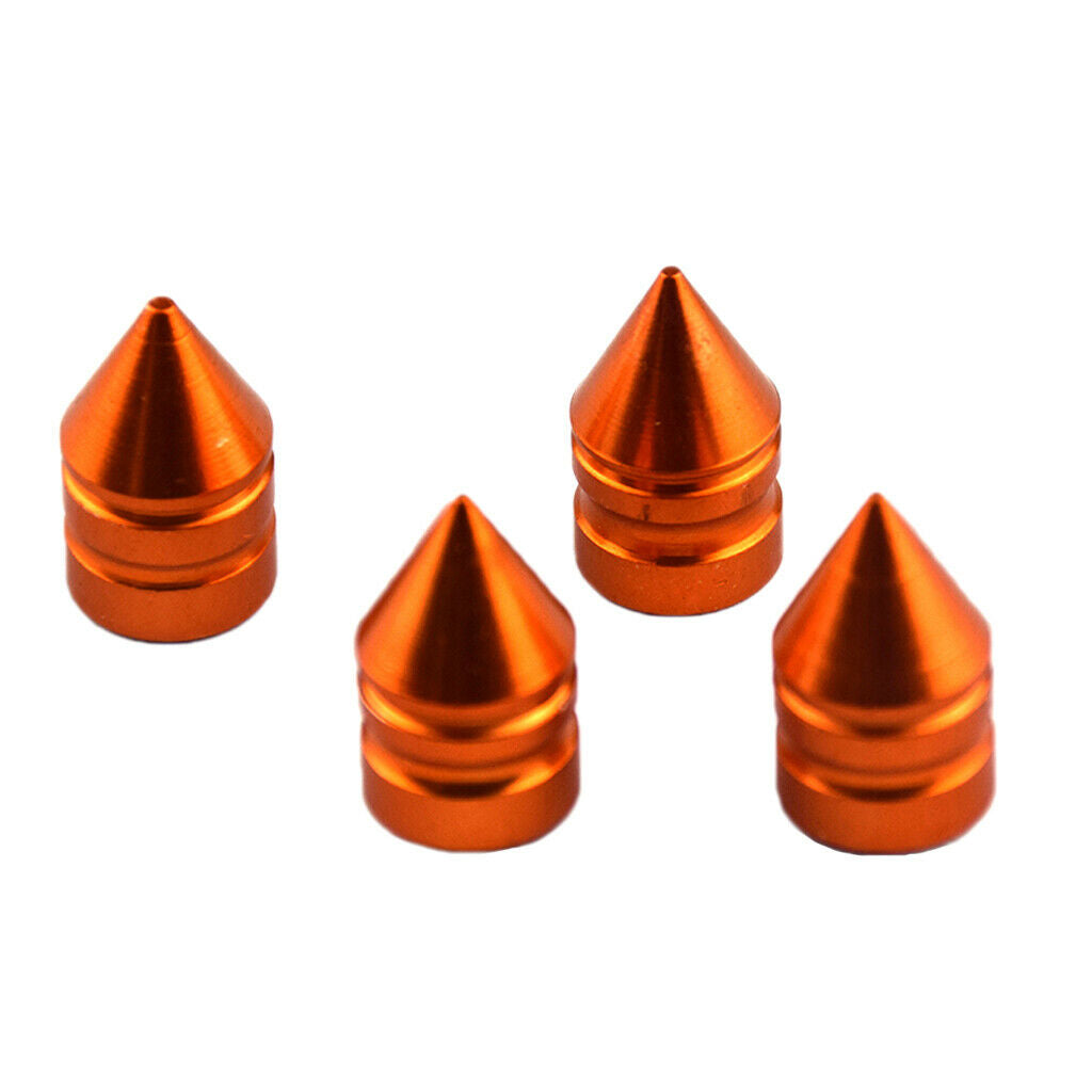 8 Pieces Aluminum Tire/Rim Valve/Wheel Spike Cover Stems Cap Orange