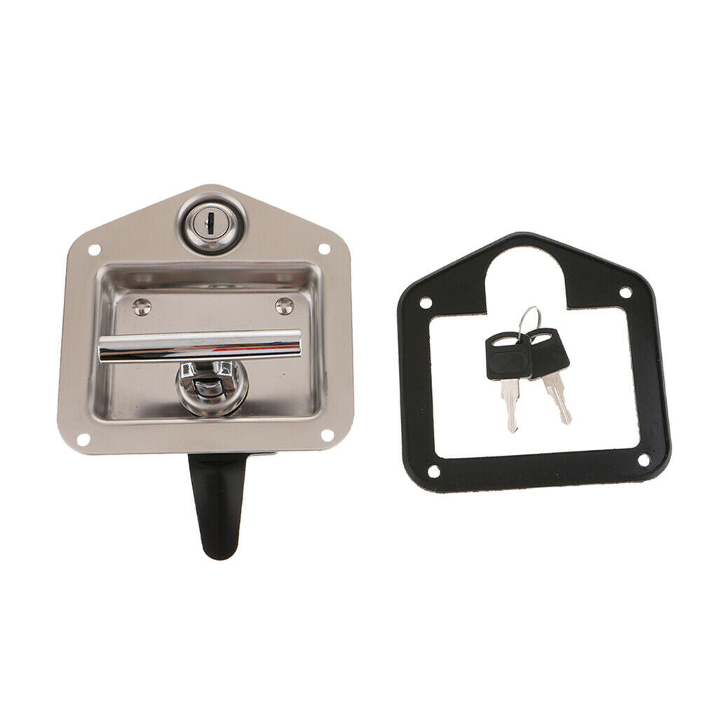 Stainless Steel Car RV Trailer Camper Handle Locking Door Latch w/ Keys Set