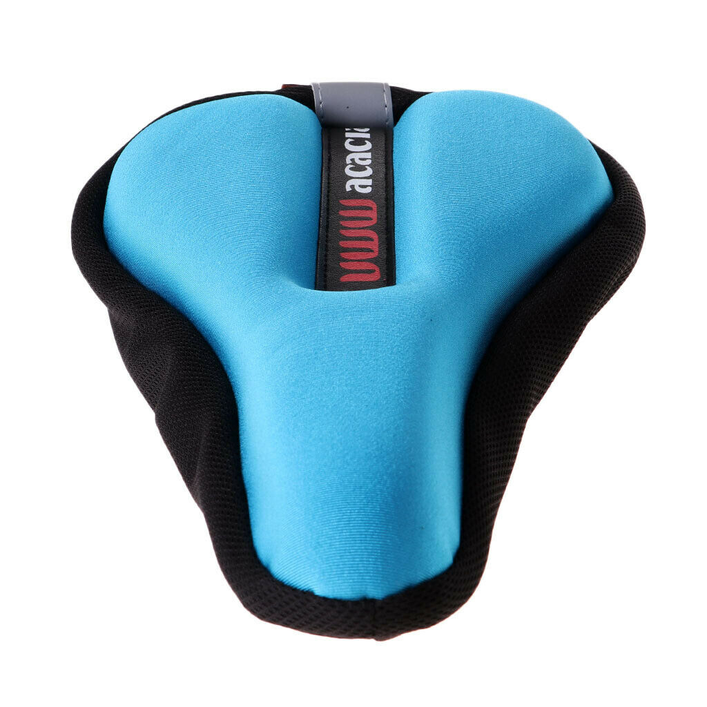 Bike Bicycle Cycling Thick Soft Comfort Saddle Cushion Seat Pad Cover Blue