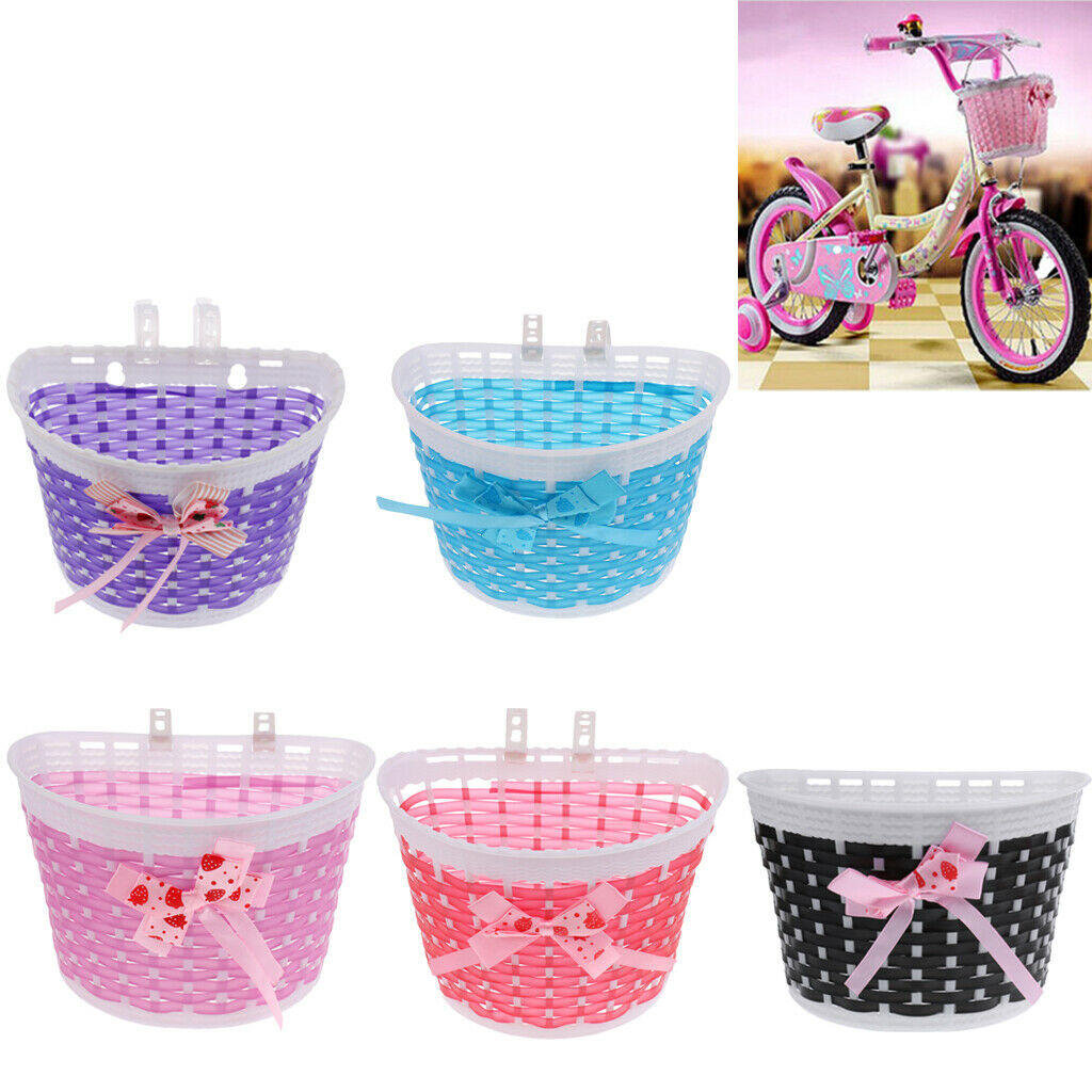 Girls Bike Basket Pink Kids  Scooter Streamers With Handlebar Grip Covers