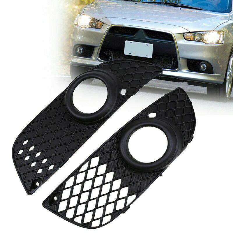 Front Bumper Fog Light Grille Grill Cover Replace for Mitsubishi Lancer 08-14
