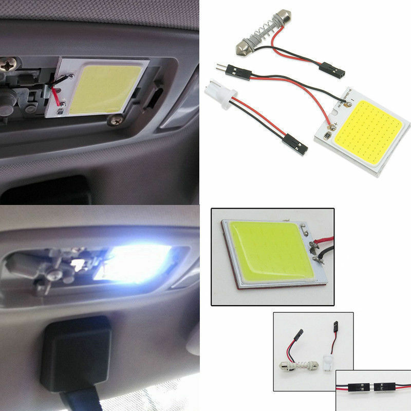 8X 48SMD COB White Panel LED T10 Car Interior Panel Light 12V Dome Lamp Bulb USA