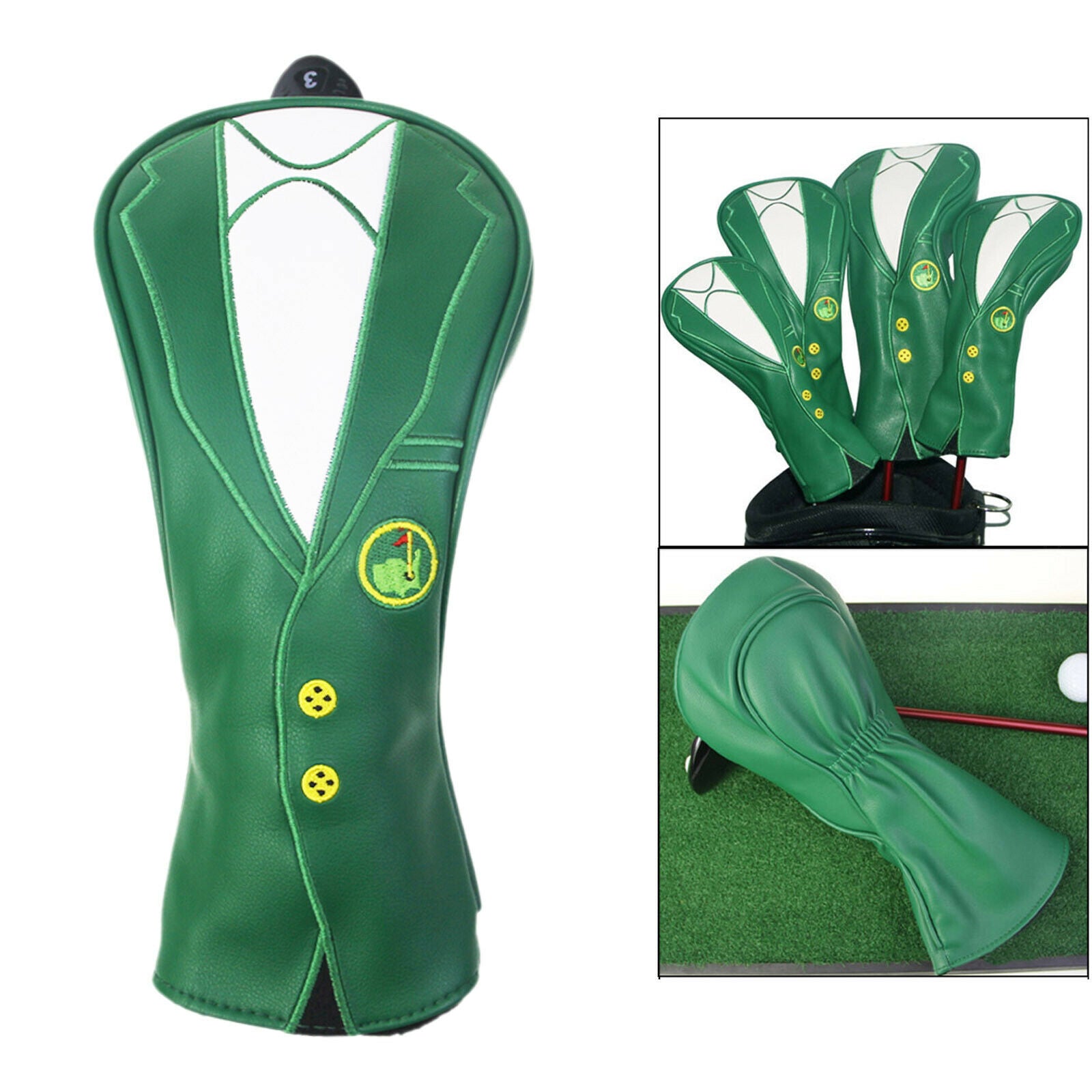 2X Golf Wood Headcover No. 3 Drivers Covers Club Protection Protect Sleeve