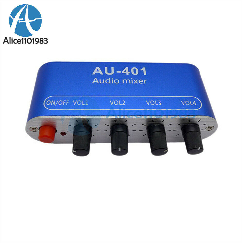 1PC Stereo Audio Signal Mixer Board Mix 2way 4way Input 1way Output DC 5-12V