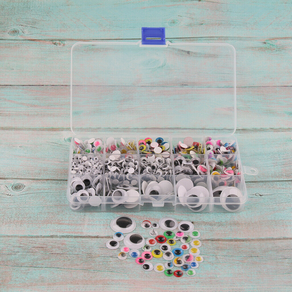 1100-Piece 5-25mm Googly Eyes SELF ADHESIVE Google Wiggly Eyes Craft