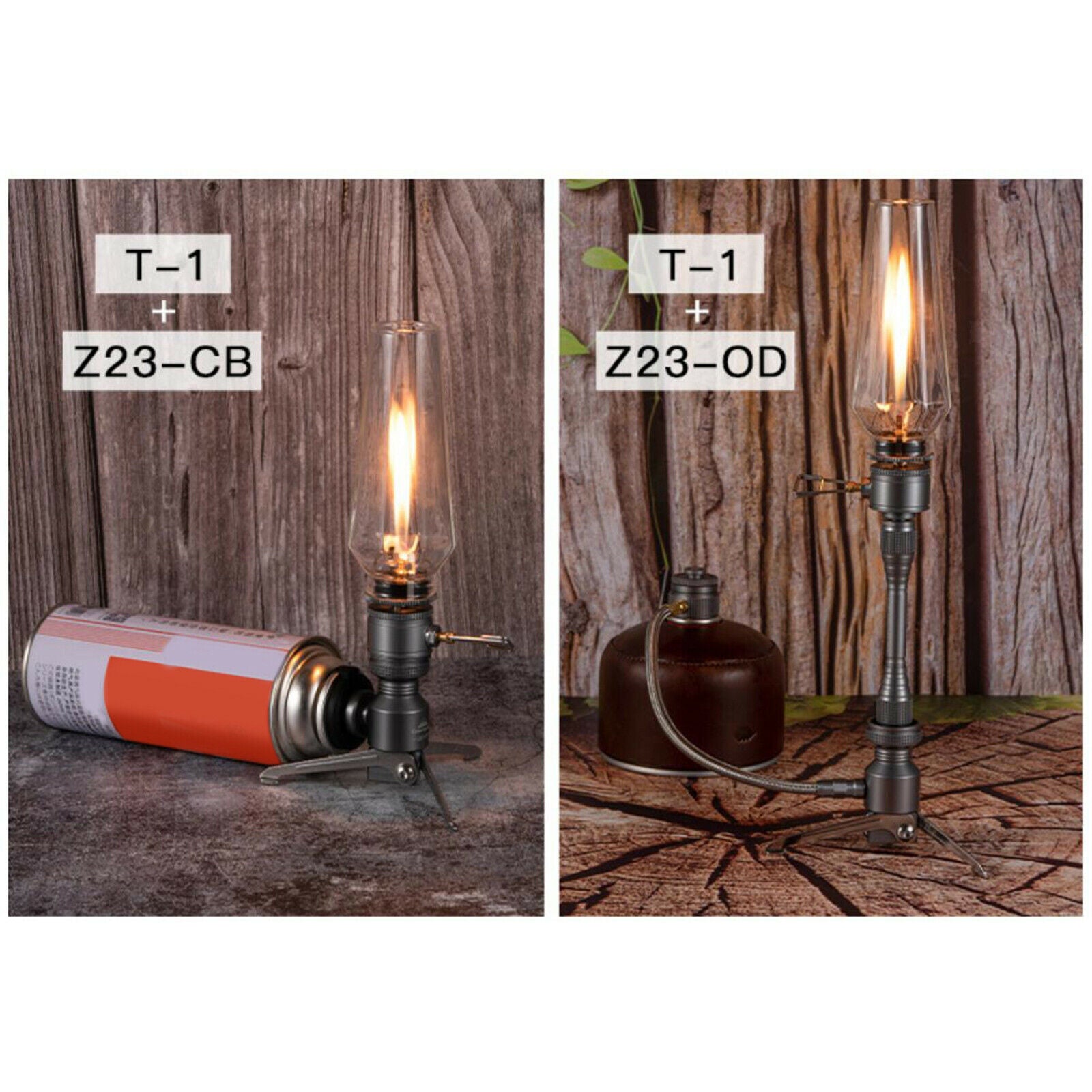 Gas Lantern Lamp Light Butane Gas Light for Camping Hiking Glass Mantle
