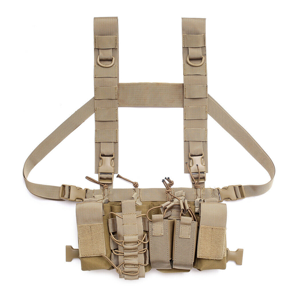 Multi-functional Molle Vest Pouch Chest Bag Tools & Belly Pouch Khaki