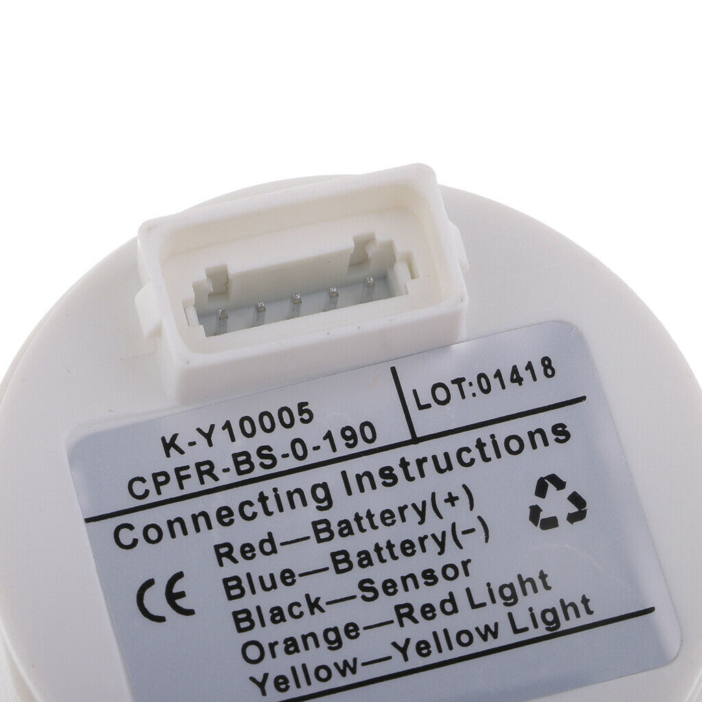 Round 2 "52mm Black Car Truck Fuel Level LED Gauge Meter E 1/2 F