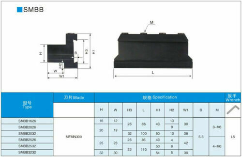 SMBB2526 + SPB26-4 Cutting Tool Rod Grooving Cut-Off Cutter SMBB 2526 for SP400