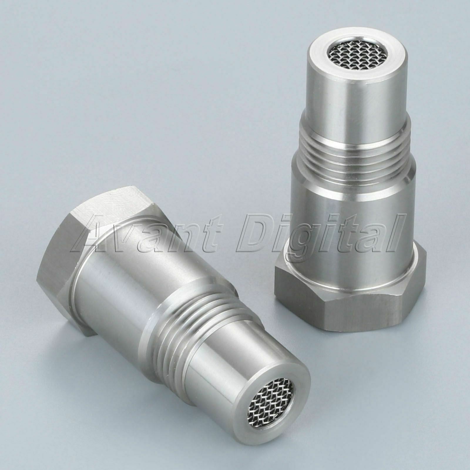 2x Vehicle O2 Sensors CEL Eliminator Mini Catalytic Converter M18x1.5mm Steel
