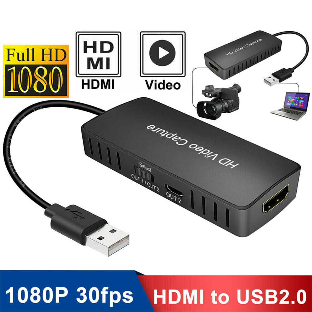 HDMI to USB 2.0 Video Capture Card 1080P 30fps Record For Live Streaming