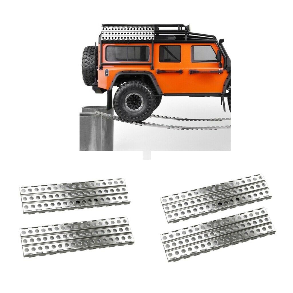 4 Piece Alloy 1:10 RC Car Anti-Skid Plate for TRX4 SCX10 90046 Upgrade Parts