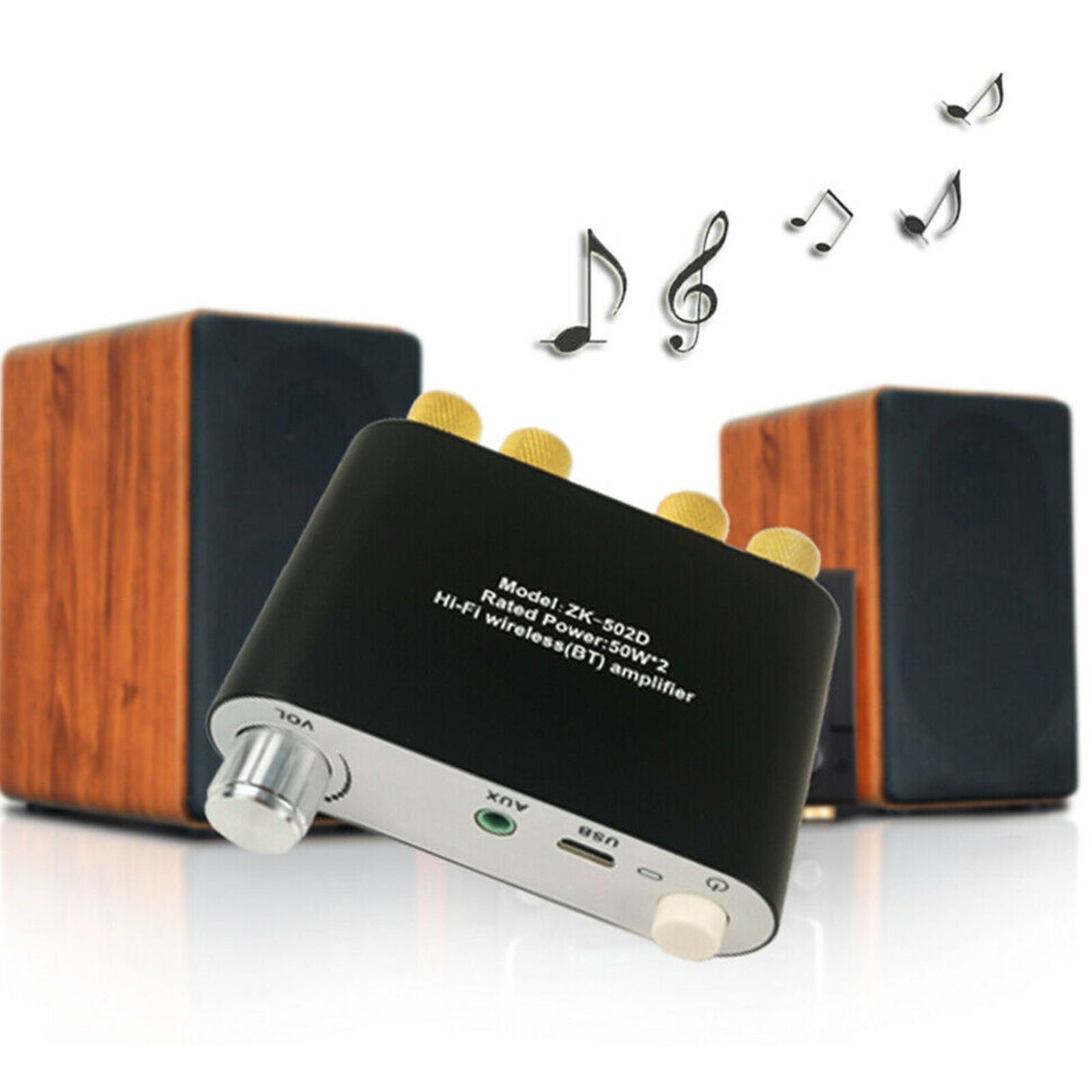 Black HiFi Bluetooth Digital Power Amplifier Mini Stereo Audio Amp 50W+50W