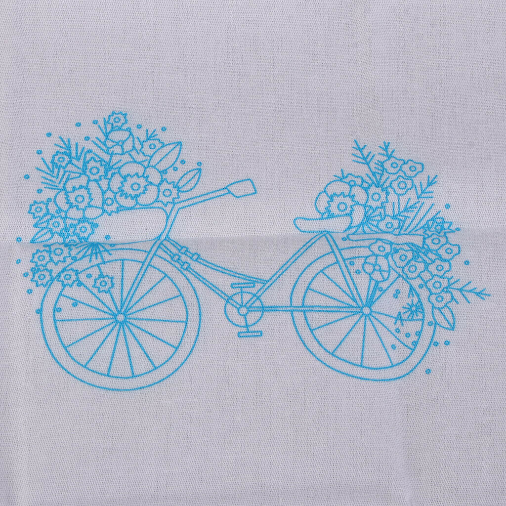 Full Range of Embroidery Starter Kit with Bicycle Floral Partten, Cross Stitch