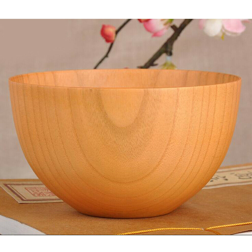 2x Large Natural Wooden Bowl of Rice Noodles