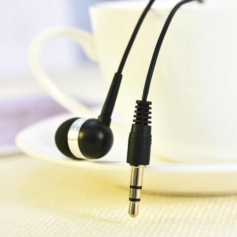 Black Single Side 3.5mm Headset In Ear Mono Wire Earbud Earphone Headphone new