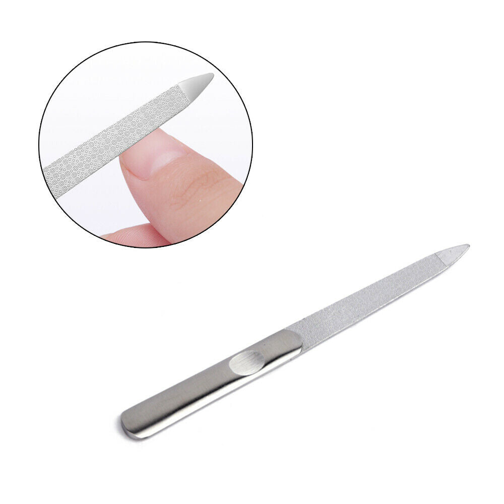 Stainless Steel Metal Nail Art Pedicure Tool Dual Sided File Manicure zj