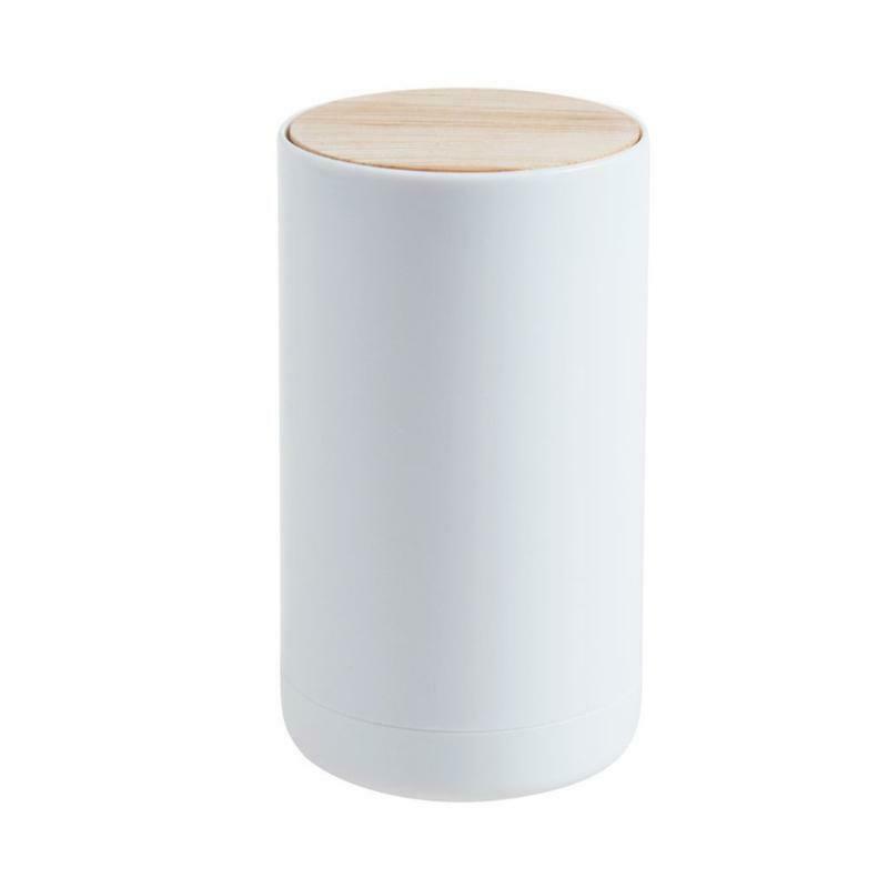 Push-type Toothpick Dispenser Holder White Plastic Press Cotton Swab Holder Box