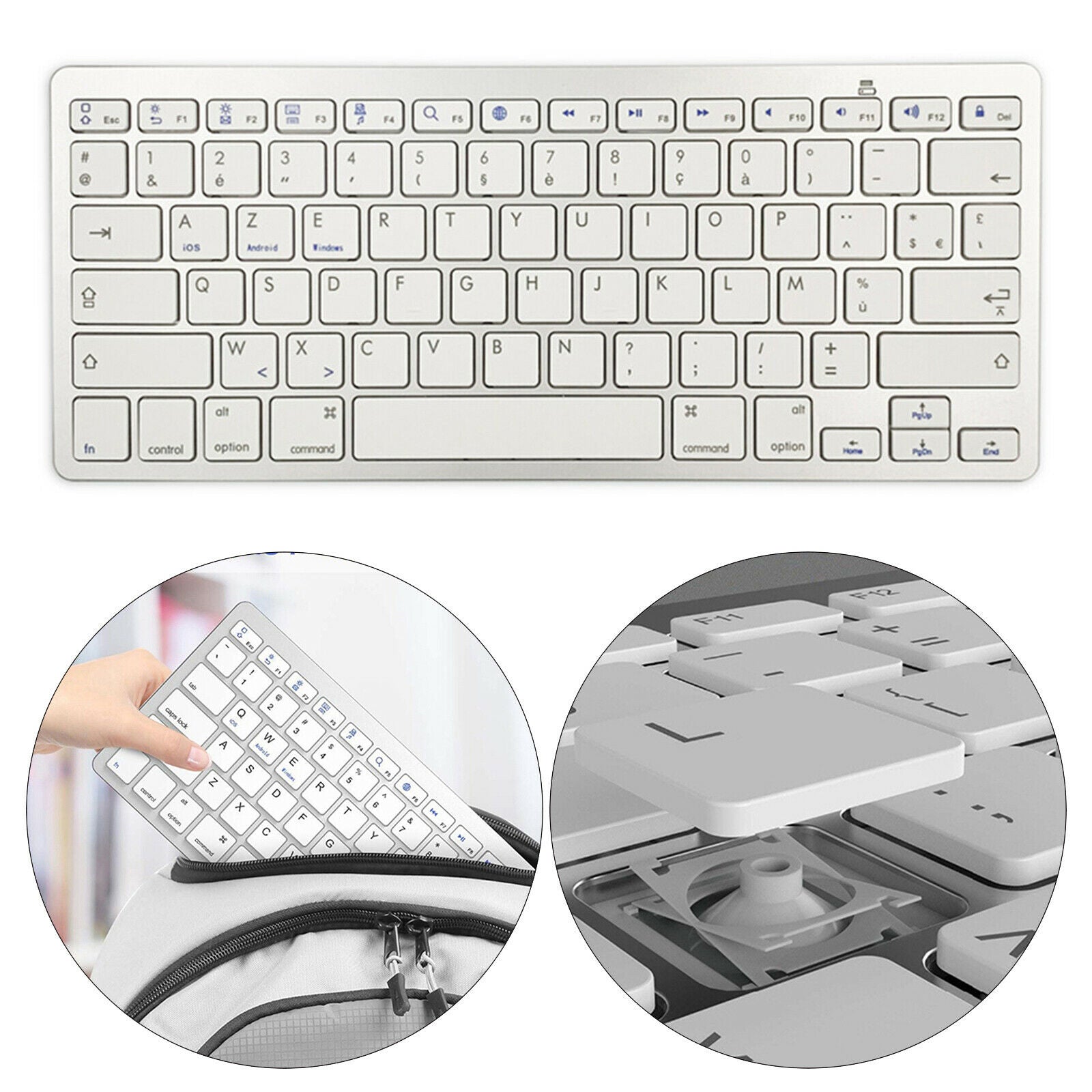 78 Keys Wireless German Keyboard Multi-Functional Floating Button Desktop PC